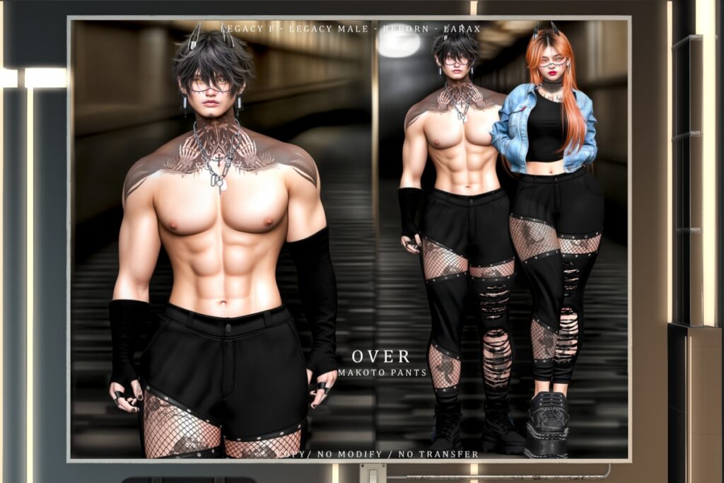 Makoto Pants - Legacy M+F/Reborn, L$280 each/L$1000 FP