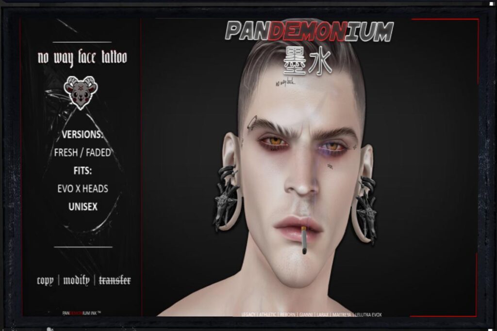 No Way Face Tattoo - EvoX, L$199