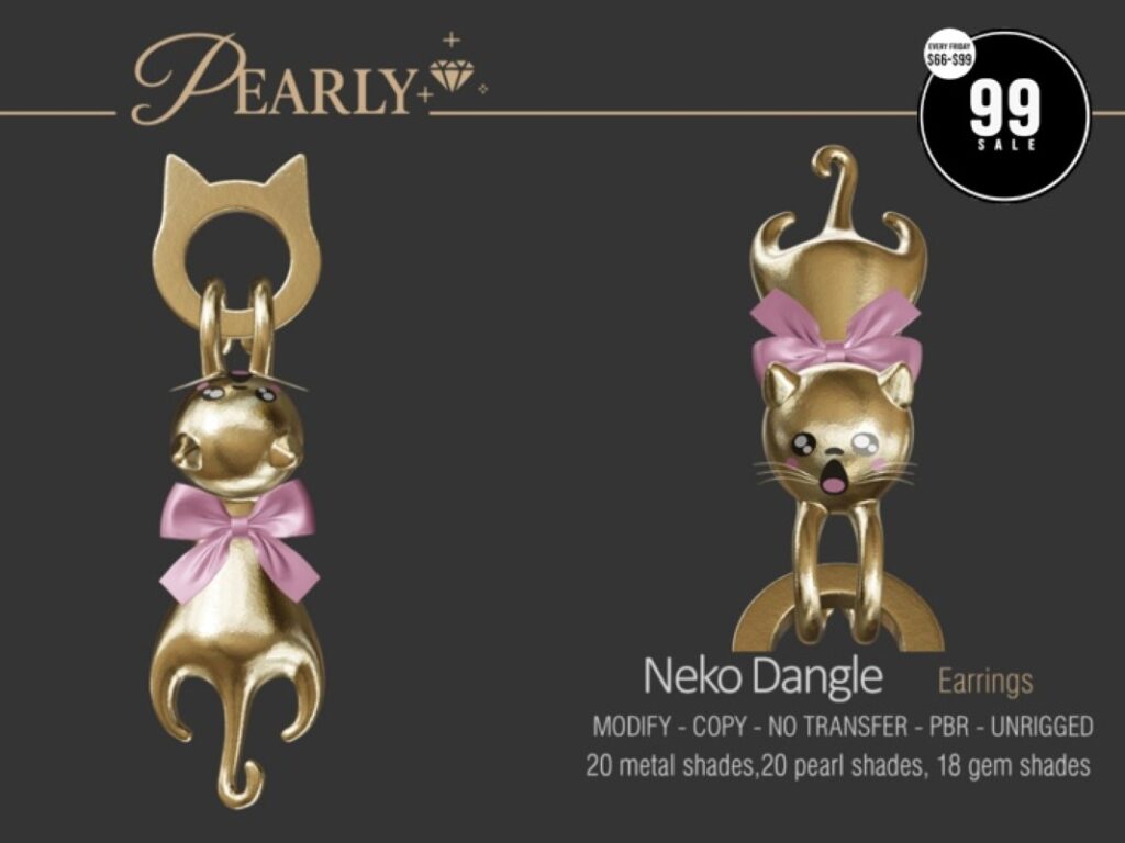 Neko Dangle Earrings	<a href="http://maps.secondlife.com/secondlife/Unbroken%20Isle/48/138/25" target="_blank">Teleport</a>