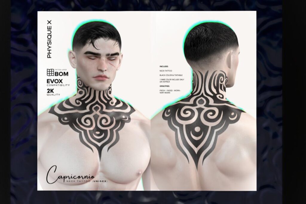 Capricornio Neck Tattoo - EvoX, L$299 each/L$349 FP