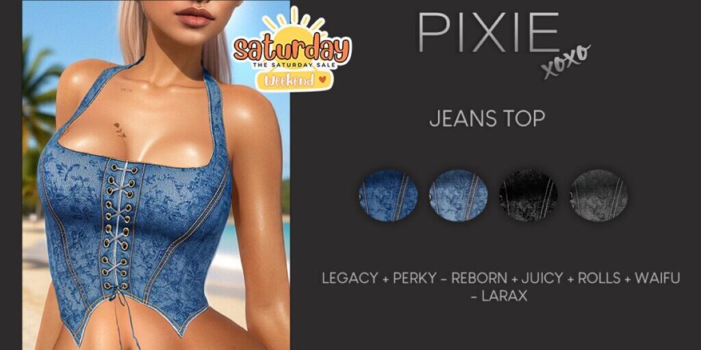 Jeans Top - Legacy/MaitreyaX/Reborn/+mods	<a href="http://maps.secondlife.com/secondlife/Optimal/207/78/802" target="_blank">Teleport</a>