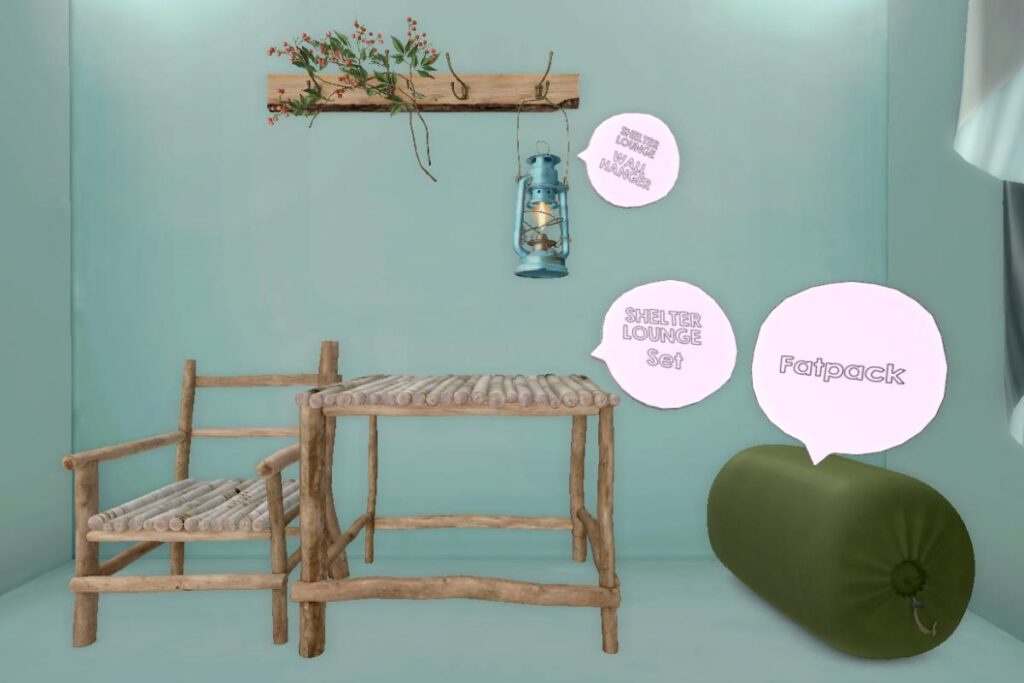 Shelter Lounge Set, L$200-L$350 each/L$480 FP