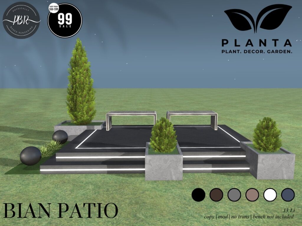 Bian Patio	<a href="http://maps.secondlife.com/secondlife/lovers%20islands/198/29/23" target="_blank">Teleport</a>