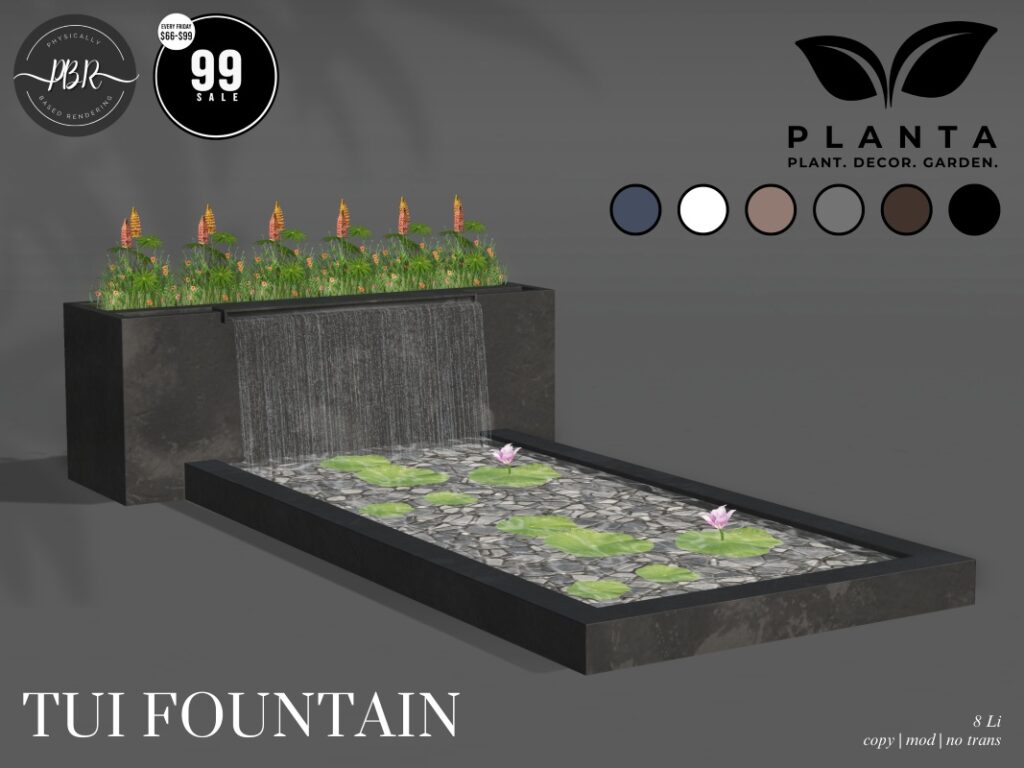 Tui Fountain	<a href="http://maps.secondlife.com/secondlife/lovers%20islands/198/28/23" target="_blank">Teleport</a>