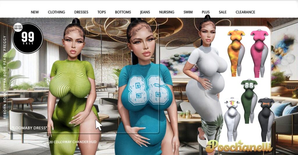 Loombaby Dress - Bork for Inithium/Reborn/Peach Preggy	<a href="http://maps.secondlife.com/secondlife/Cloud/84/132/3938" target="_blank">Teleport</a>