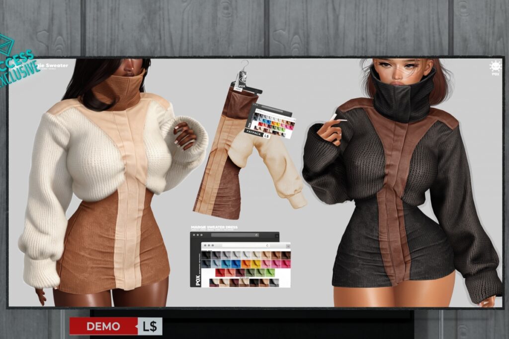 Margie Sweater Dress - Inithium/Legacy/Reborn/Yentements, L$349 each/L$1465 FP