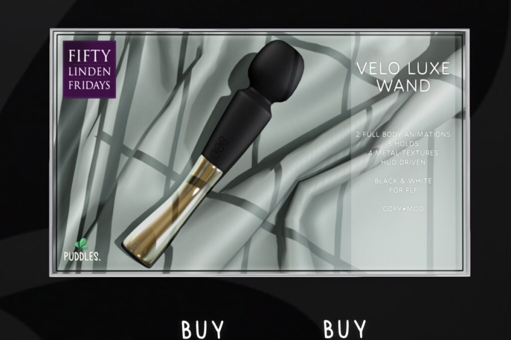 Velo Luxe Wand	<a href="http://maps.secondlife.com/secondlife/OMY/114/179/28" target="_blank">Teleport</a>