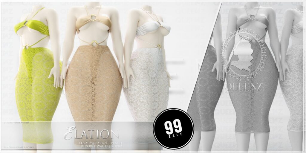 Elation Set - Inithium/Legacy/MaitreyaX/Peach/Reborn/+mods	<a href="https://maps.secondlife.com/secondlife/QUEENZ/110/117/25" target="_blank">Teleport</a>