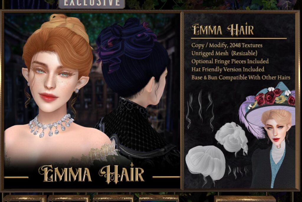 Emma Hair, L$350 each/L$950 FP