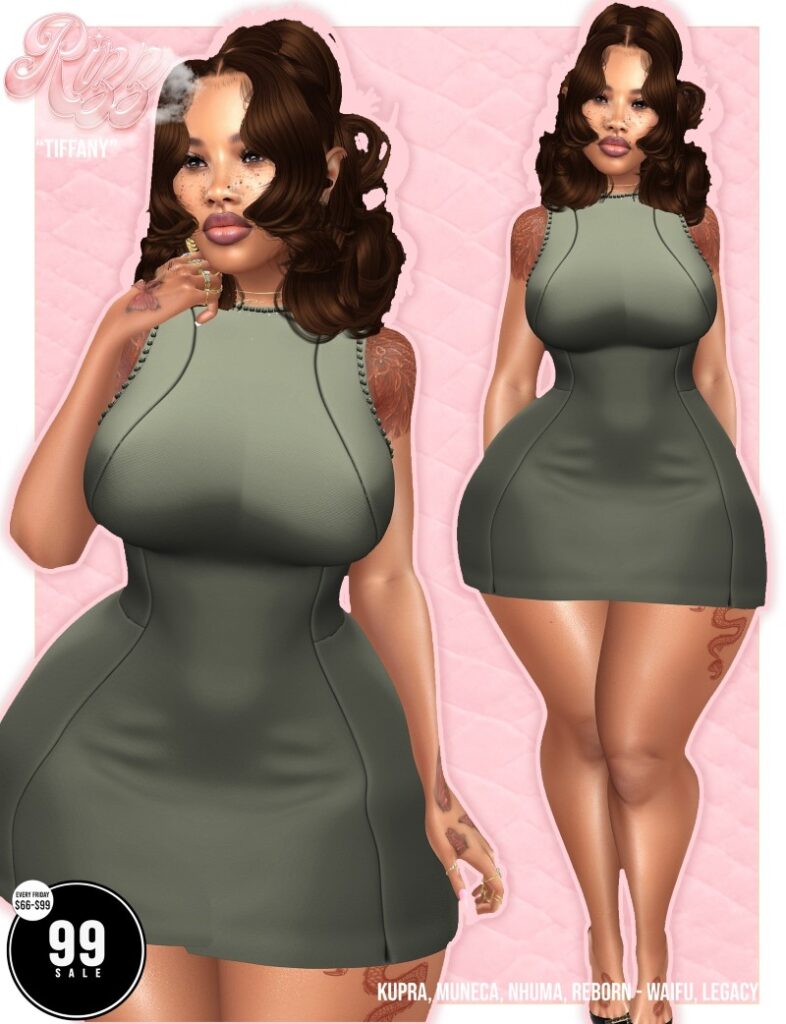 Tiffany Dress - Inithium/Legacy/Nhumana/Reborn/Yentements/+mods	<a href="http://maps.secondlife.com/secondlife/Unspoken%20Rizz/74/134/22" target="_blank">Teleport</a>