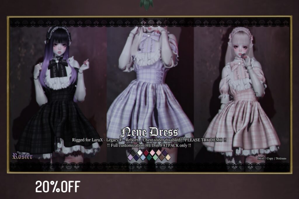 Nene Dress - Legacy/MaitreyaX/Reborn, L$279 each/L$1040 FP
