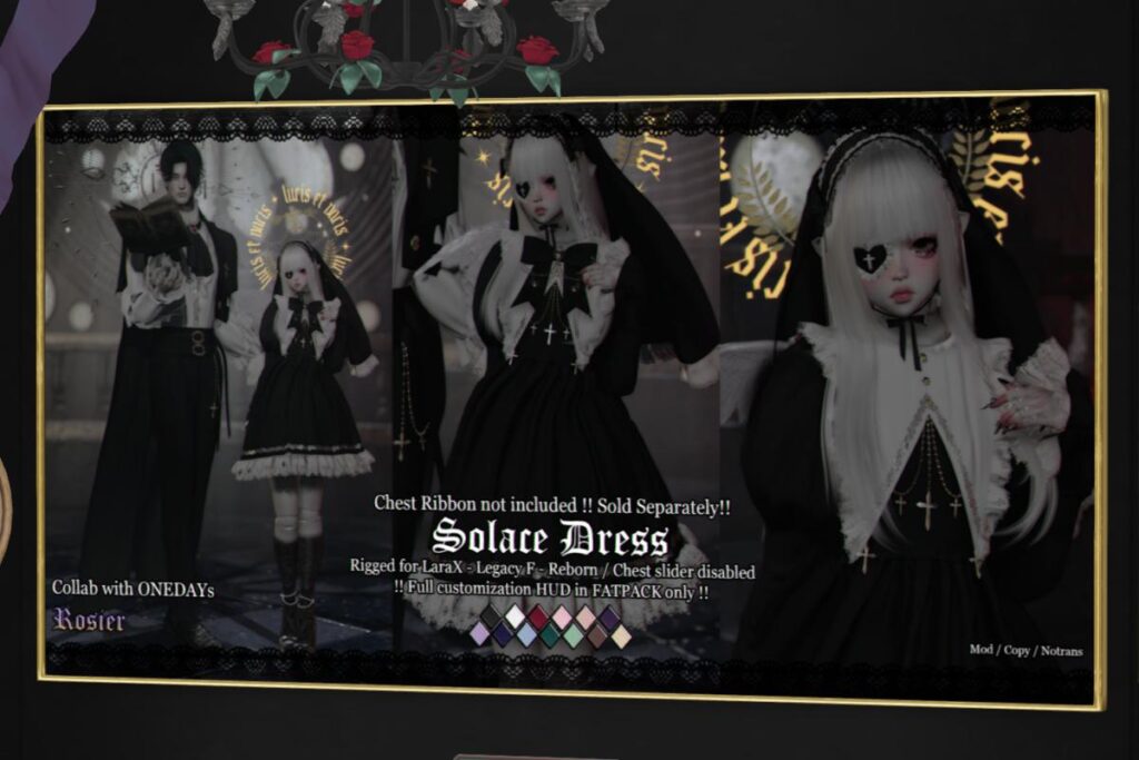 Solace Dress - Legacy/MaitreyaX/Reborn, L$279 each/L$1299 FP