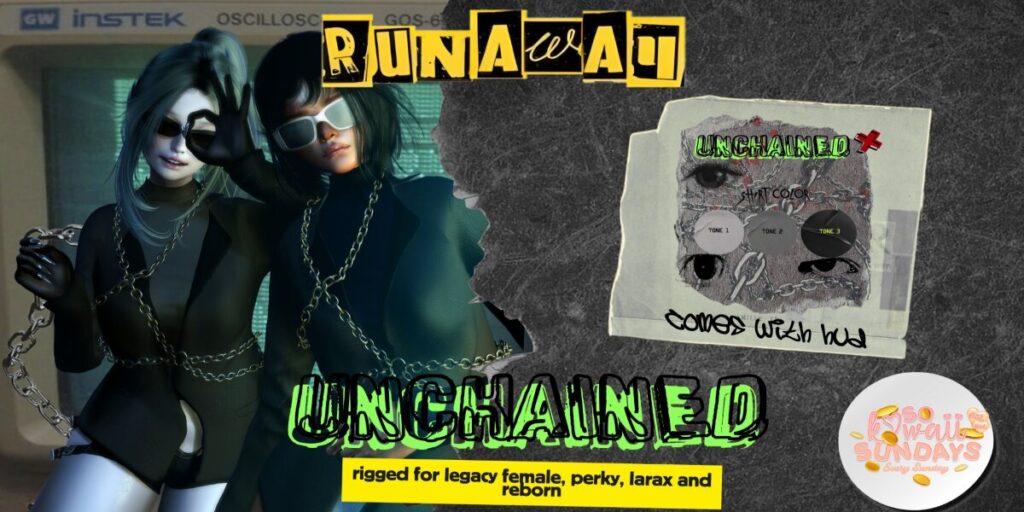 Unchained Outfit - Legacy/MaitreyaX/Reborn/+mods	<a href="http://maps.secondlife.com/secondlife/Shadowmoor/141/218/1626" target="_blank">Teleport</a>