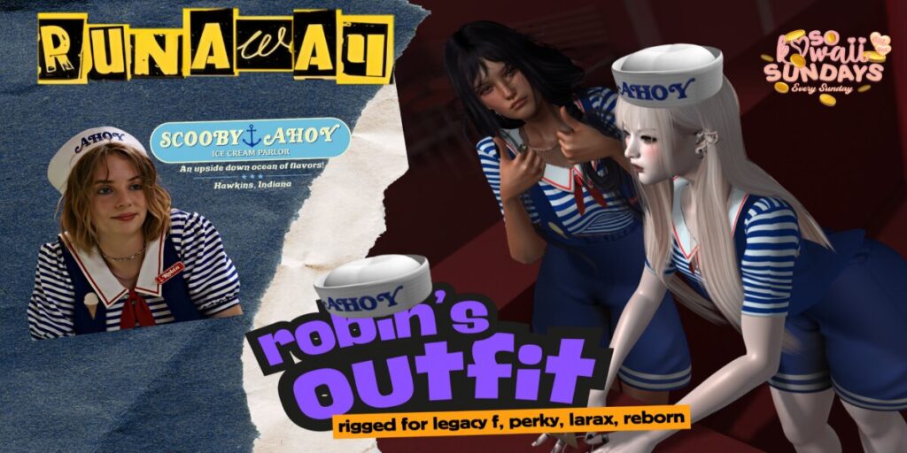 Robin's Outfit - Legacy/MaitreyaX/Reborn/+mods	<a href="http://maps.secondlife.com/secondlife/Shadowmoor/144/206/1626" target="_blank">Teleport</a>