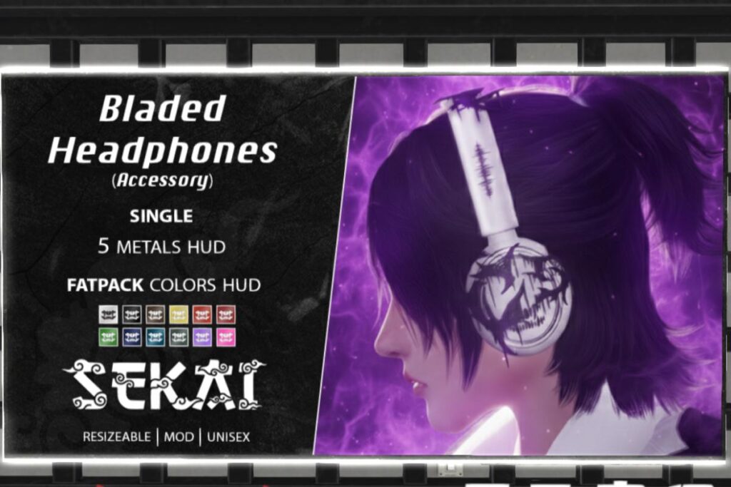 Bladed Headphones, L$199 each/L$1199 FP