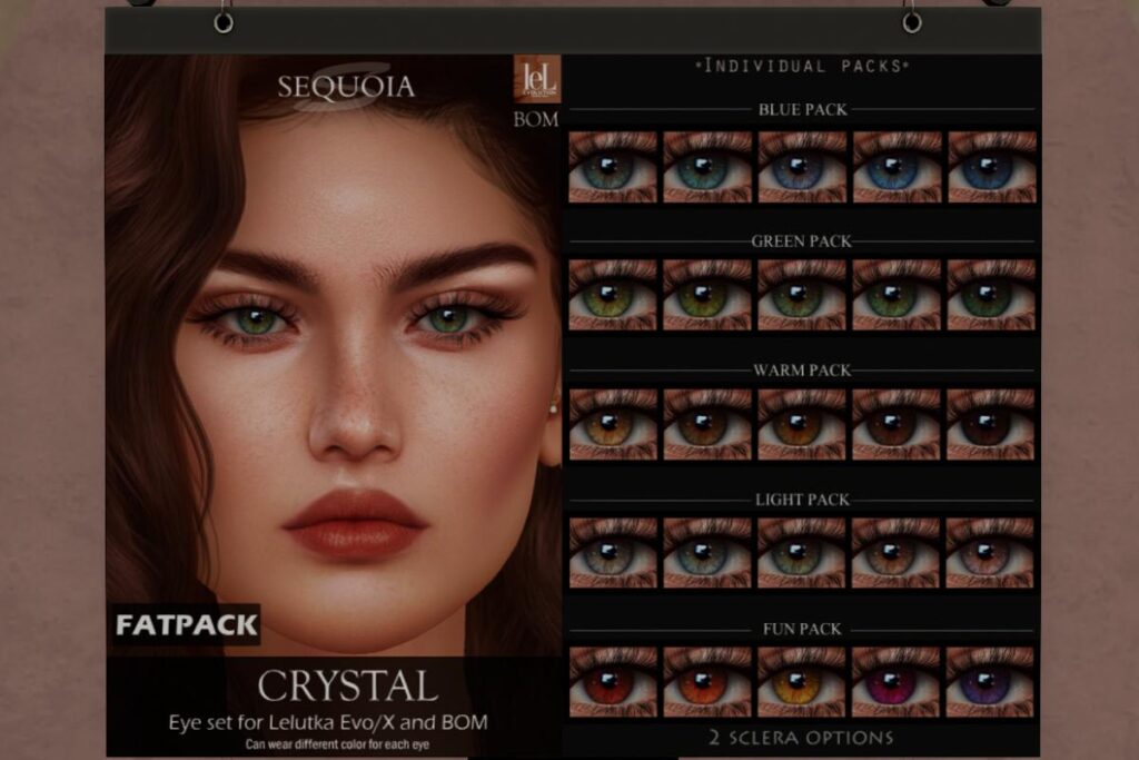 Crystal Eyes - BOM/Evo/EvoX, L$249 each/L$850 FP