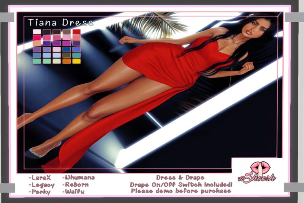 Tiana Dress - Legacy/MaitreyaX/Nhumana/Reborn/+mods, L$349 each/L$1499 FP