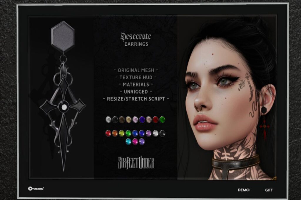 Desecrate Earrings, L$199