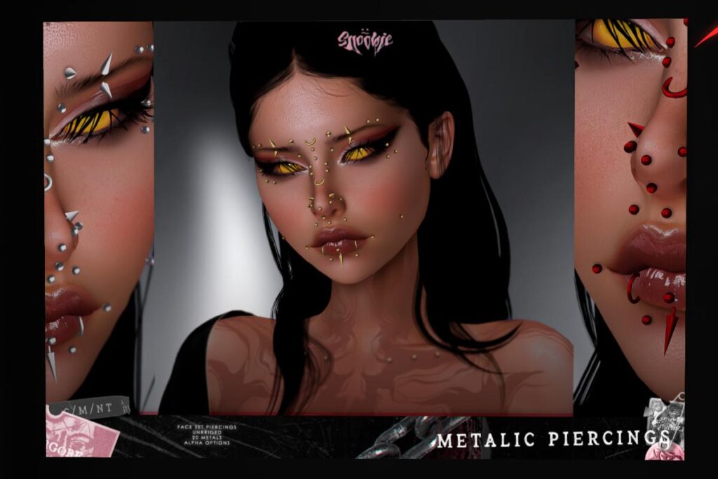 Metallic Piercings, L$350