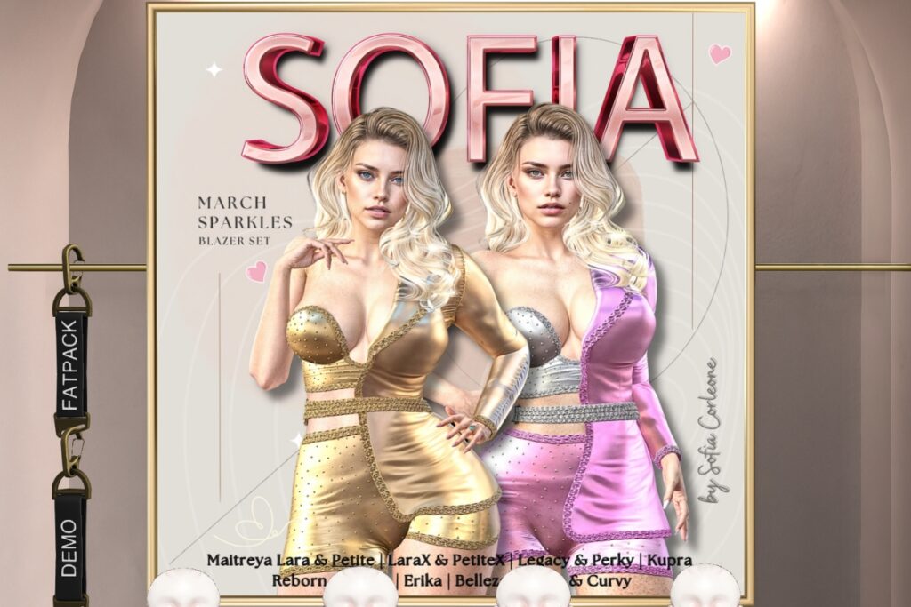 March Sparkles Blazer Set - Erika/GenX/Inithium/Legacy/Maitreya/Reborn/+mods, L$155 each/L$550 FP