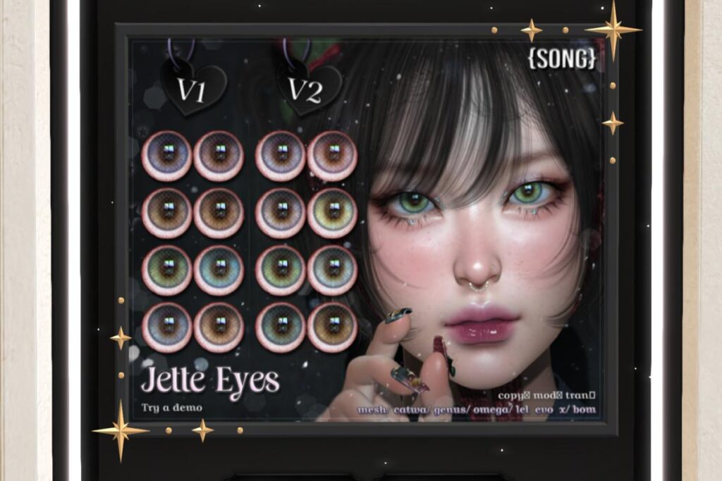 Jette Eyes - Bom/Catwa/Evo X/Genus/Mesh/Omega, L$550 each/L$1100 FP