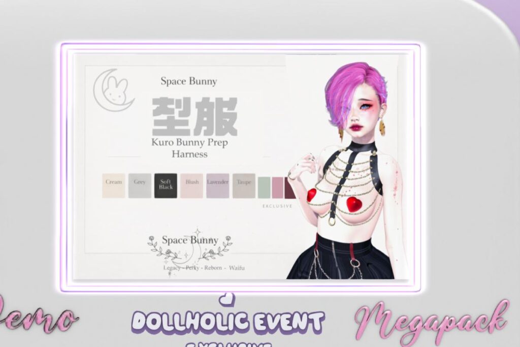 Kuro Bunny Prep Harness - Legacy/MaitreyaX/Reborn/+mods, L$250 each/L$1250 FP