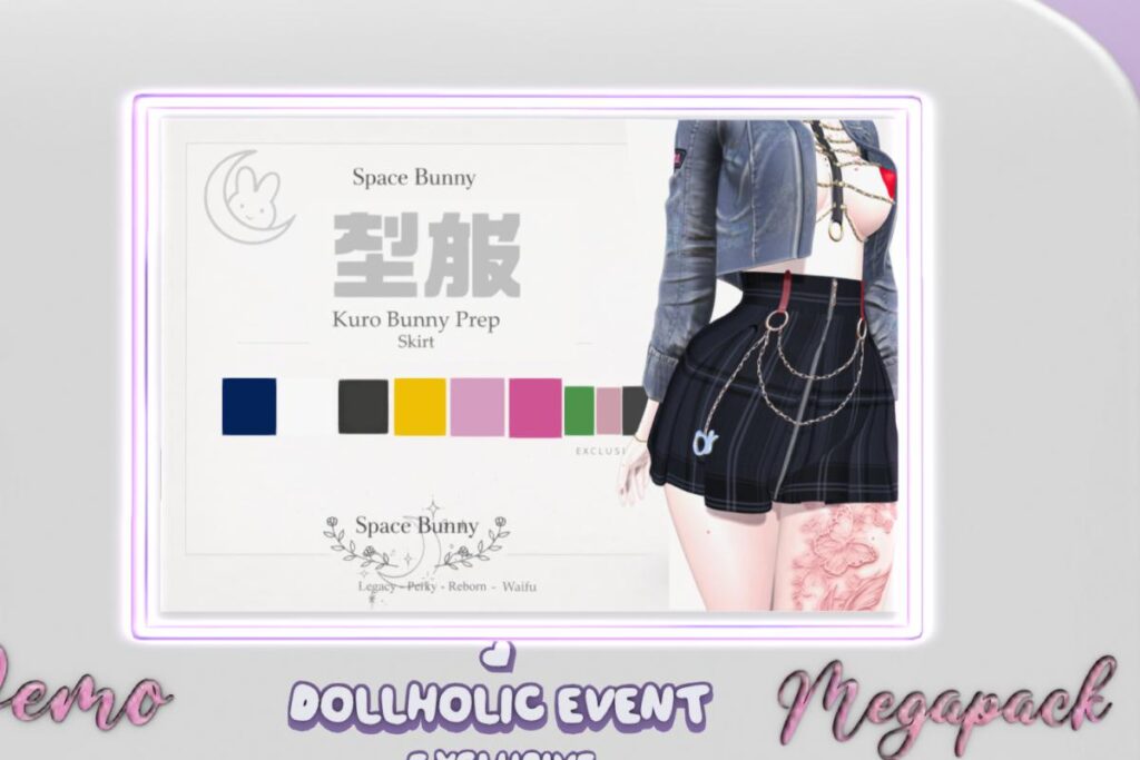 Kuro Bunny Prep Skirt - Legacy/MaitreyaX/Reborn/+mods, L$250 each/L$1250 FP