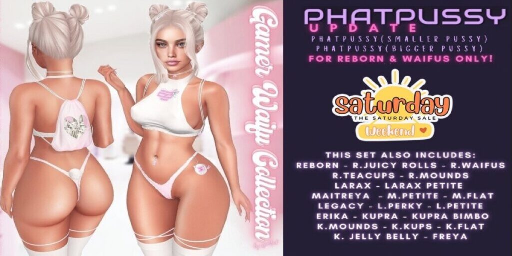 Gamer Waifu Collection - See Ad For Fits	<a href="http://maps.secondlife.com/secondlife/Clothes/121/196/24" target="_blank">Teleport</a>