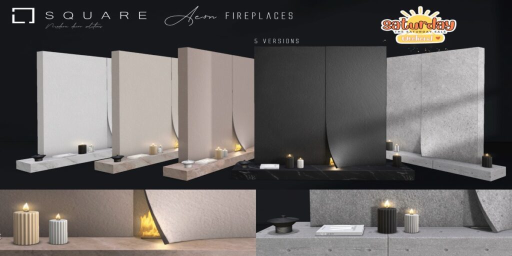 Aeon Fireplaces	<a href="http://maps.secondlife.com/secondlife/Heroic%20Leap/222/22/2222" target="_blank">Teleport</a>