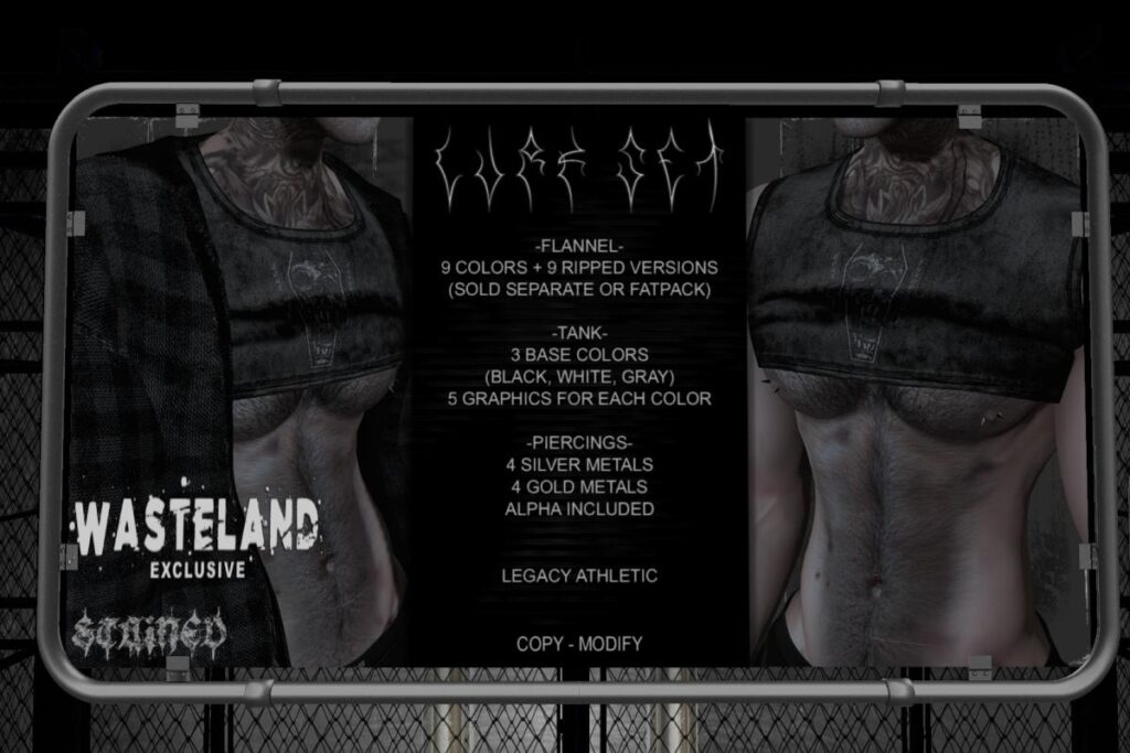 Lurk Tank and Flannel - Legacy Athletic, L$250 each/L$1600 each FP/L$2500 MP