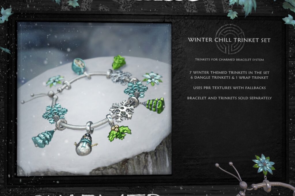 Charmed Winter Chill Trinket Set, L$75-L$450 each