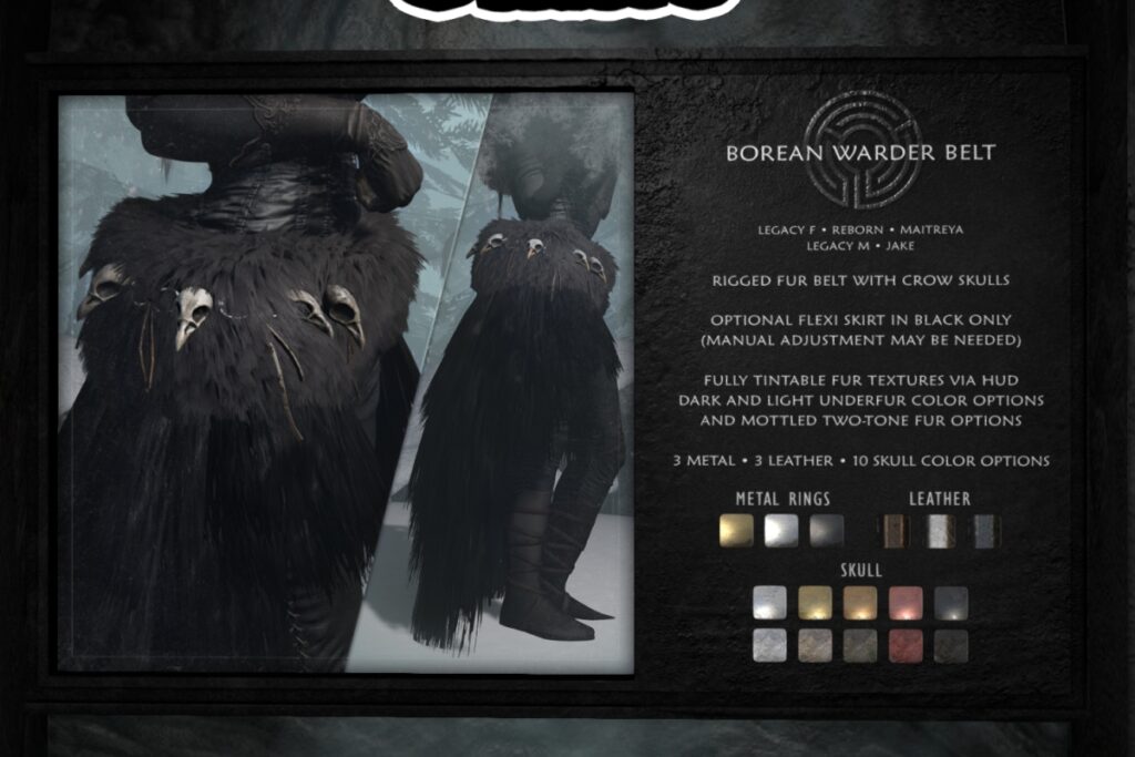 Borean Warder Belt - Jake/LegacyF+M/Maitreya/Reborn, L$338