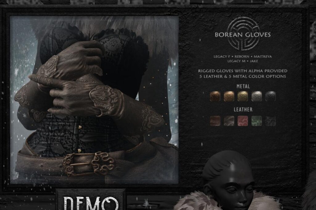 Borean Gloves - Jake/Legacy M+F/Maitreya/Reborn, L$300