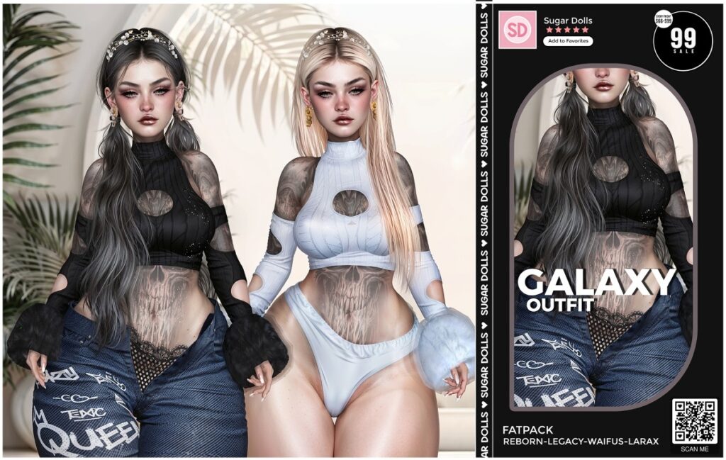 Galaxy Outfit - Legacy/MaitreyaX/Reborn/+mods	<a href="http://maps.secondlife.com/secondlife/Woodland%20Realm/192/190/23" target="_blank">Teleport</a>