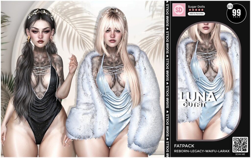 Luna Outfit - Legacy/MaitreyaX/Reborn/+mods	<a href="http://maps.secondlife.com/secondlife/Woodland%20Realm/192/190/23" target="_blank">Teleport</a>