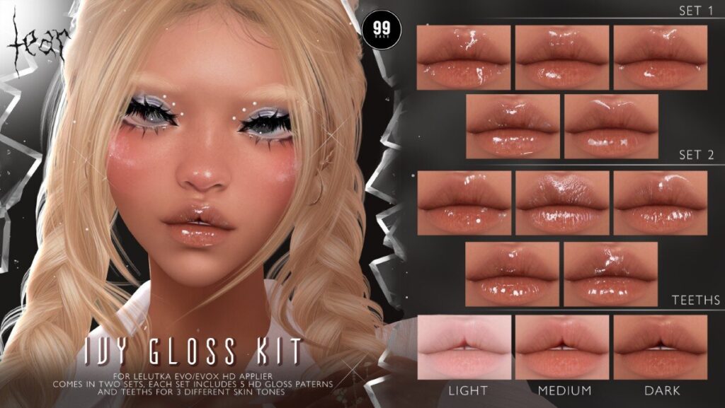 Ivy Gloss Kit - Evo/EvoX	<a href="http://maps.secondlife.com/secondlife/Hashira/150/190/3" target="_blank">Teleport</a>