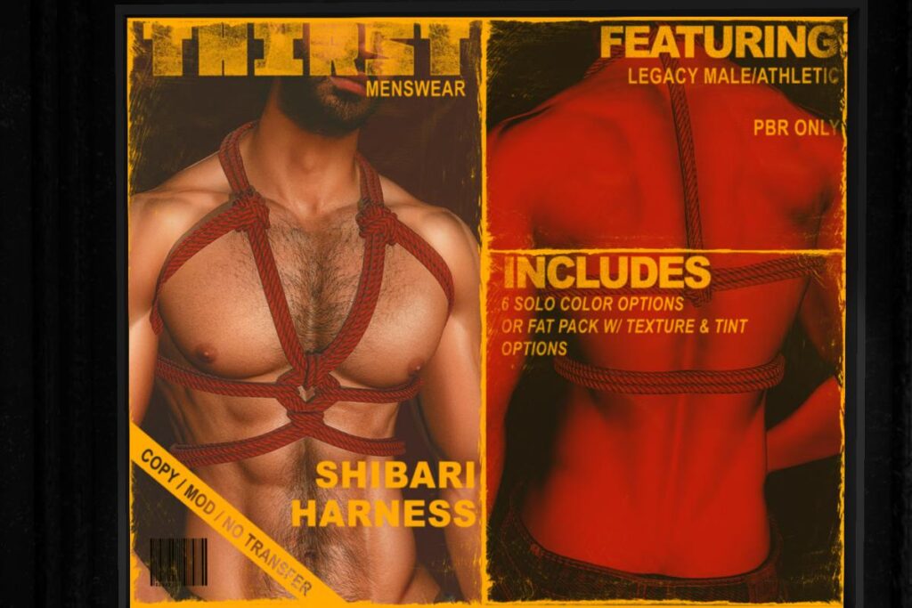 Shibari Harness - Legacy/+mods, L$375 each/L$1950 FP
