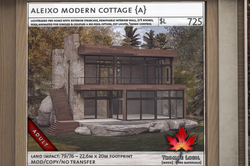 Alexio Modern Cottage, L$725 Adult