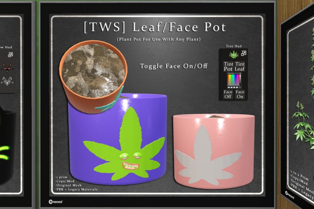 Leaf/Face Pot Decor, L$99