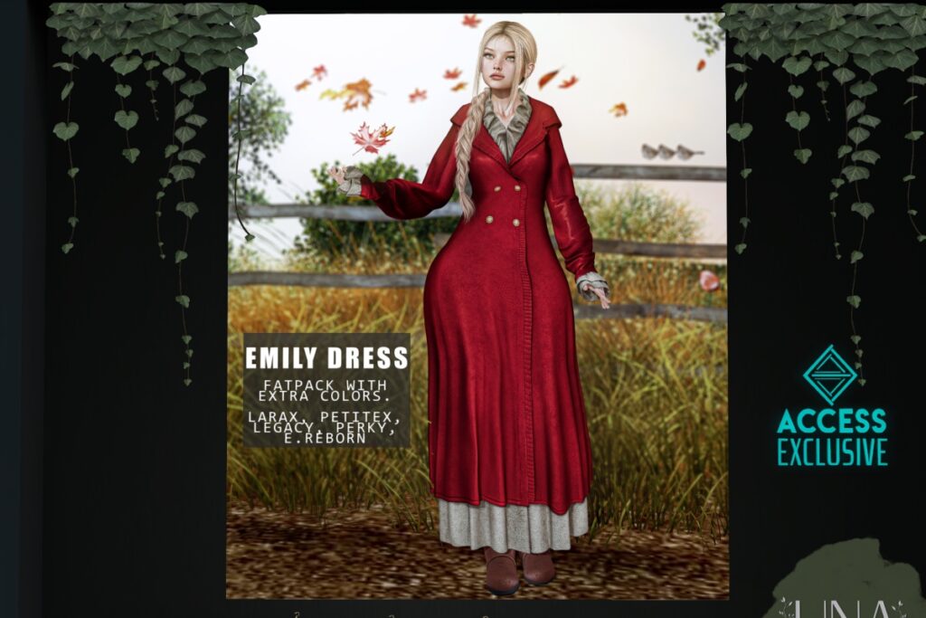 Emily Dress - Legacy/MaitreyaX/Reborn/+mods, L$325 each/L$950 FP