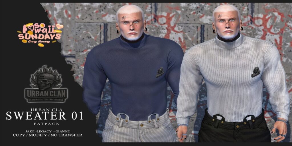 01 Sweater - Gianni/Jake/Legacy	<a href="https://maps.secondlife.com/secondlife/Midnight%20Love/46/200/24" target="_blank">Teleport</a>