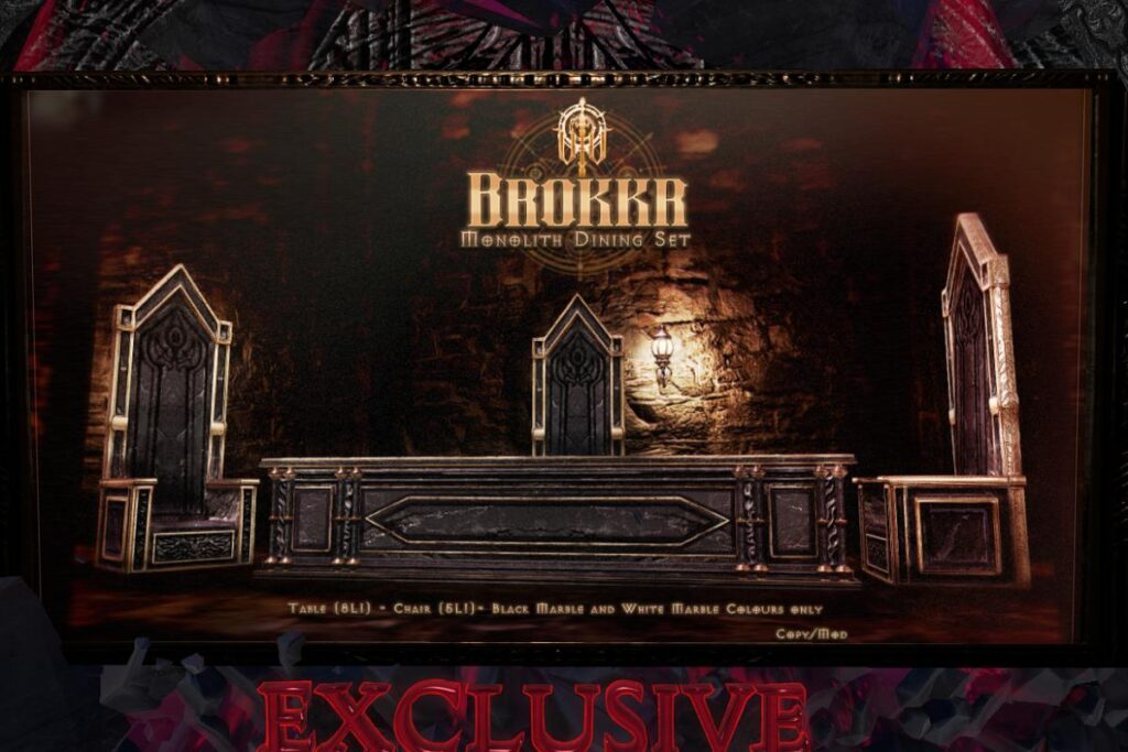 Brokkr Monolith Dining Set, L$299 each