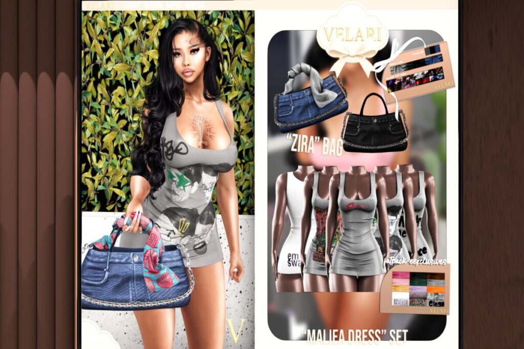 Maliea Dress &amp; Bag - No Sizes Listed, L$290-L$450 each/L$899 FP