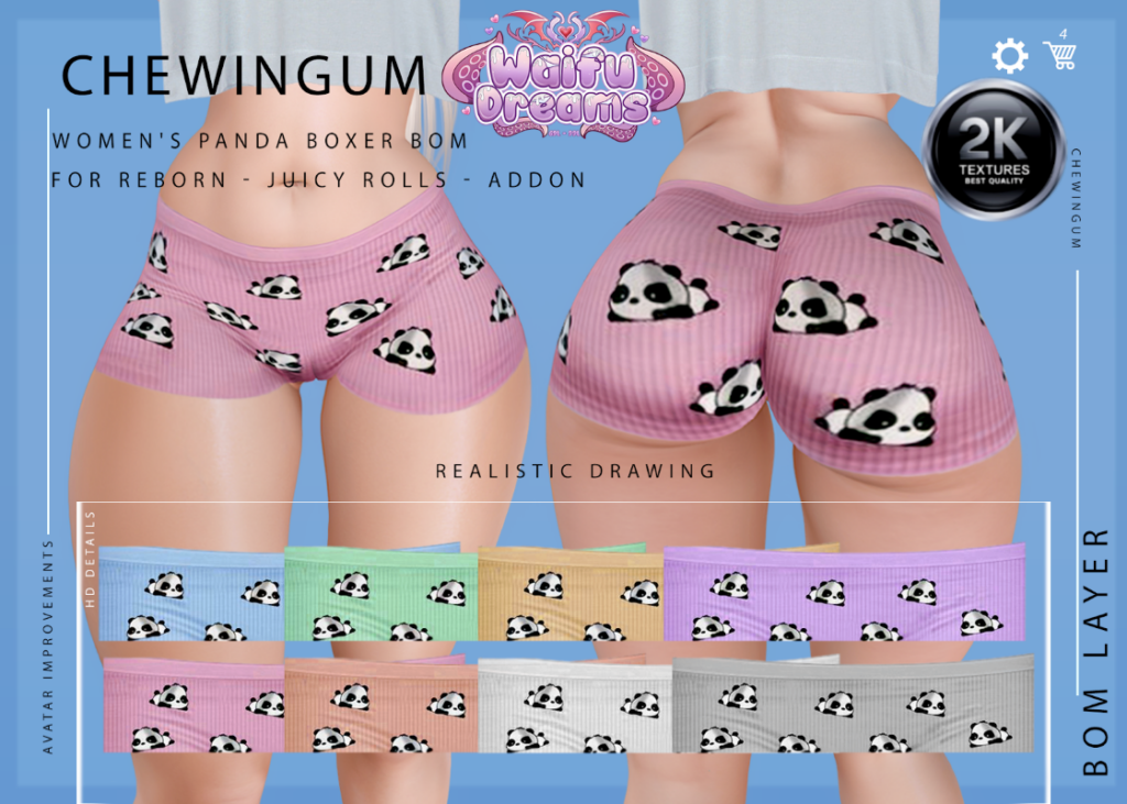 Womens Panda Boxers - BOM