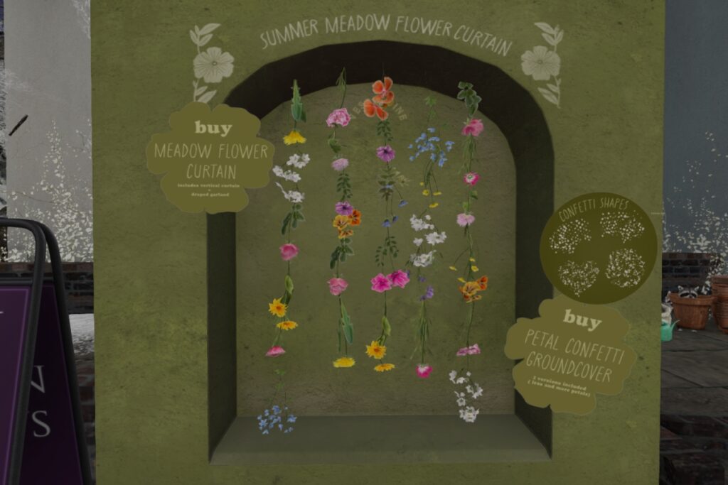 Summer Meadow Flower Curtain	<a href="http://maps.secondlife.com/secondlife/Pure%20Dreams/134/107/18" target="_blank">Teleport</a>