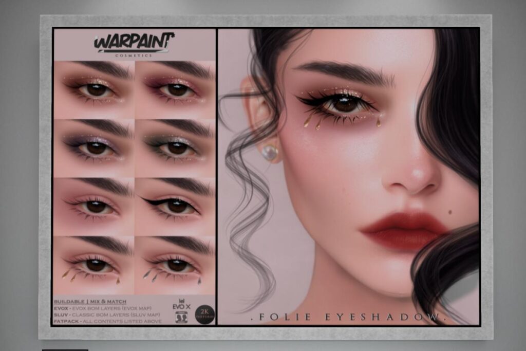 Folie Eyeshadow - EvoX, L$188 each/L$388 FP