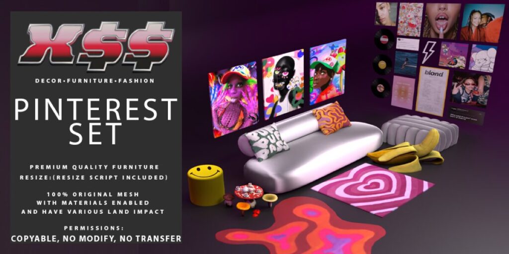 Pinterest Decor Set	<a href="http://maps.secondlife.com/secondlife/Tender%20Love/165/161/1162" target="_blank">Teleport</a>