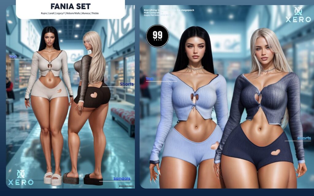 Fania Set - Inithium/Legacy/MaitreyaX/Reborn/Yentements/+mods	<a href="http://maps.secondlife.com/secondlife/Holiday%20Cove/142/86/1262" target="_blank">Teleport</a>