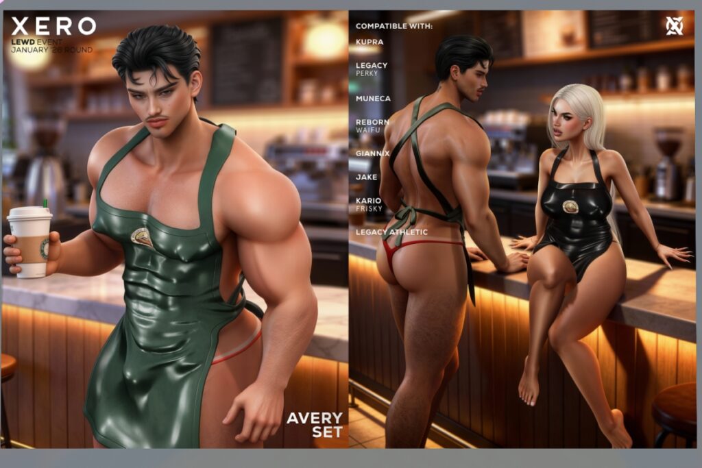 Avery Set - GianniX/Inithium/Jake/Kario/Legacy F+M/Reborn/Yentements/+mods, L$345 each/L$1299 each FP/L$2049 MP