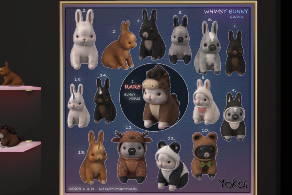 Whimsy Bunny Gacha, L$59 per play